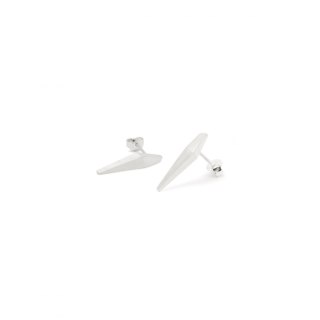 ONE EDGE long / satin SILVER earrings