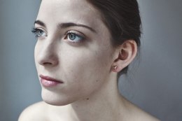 ROSETTE mini / glossy silver earrings