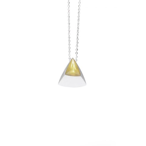 TRI amber / glossy silver necklace TRI amber / glossy silver necklace