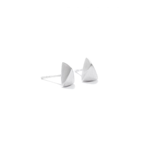 TRI mini / satin silver earrings