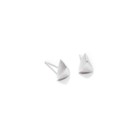 TRI mini / satin silver earrings