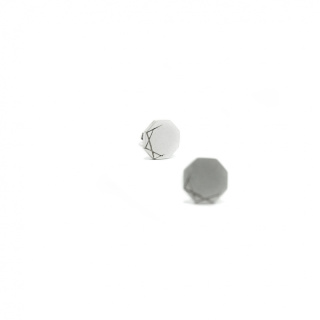 LABEL mini earrings / satin silver