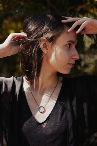 MINIMAL BIG necklace / black silver