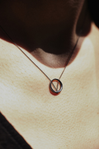 MINIMAL mini necklace / black silver