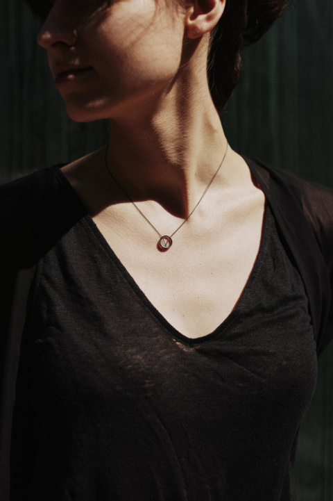 MINIMAL mini necklace / black silver