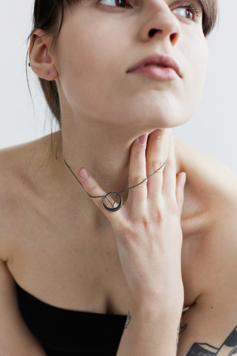 MINIMAL necklace / black silver