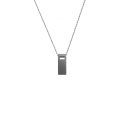 MONOLITH long / black silver necklace