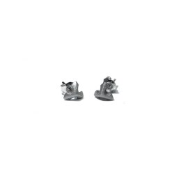 ROSETTE mini / black silver earrings