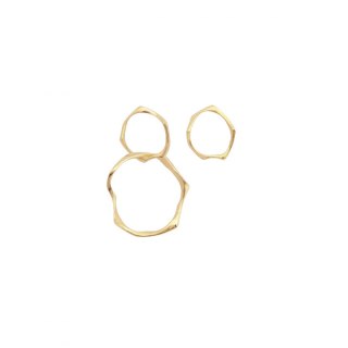 WAVES Circle asymmetrical / gold earrings