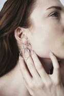 WAVES Circle asymmetrical / silver earrings