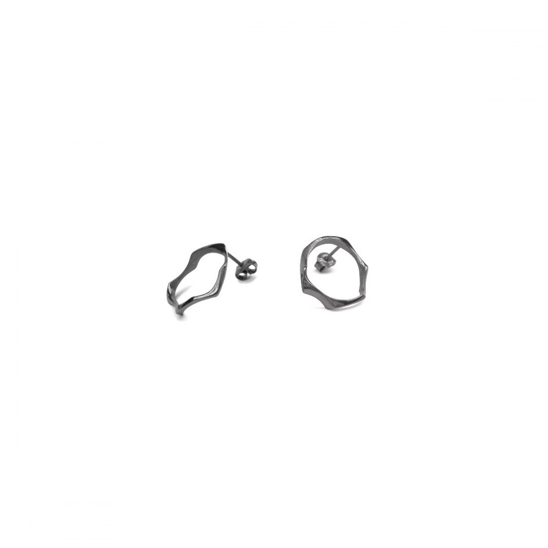 WAVES Circle / black silver earrings WAVES Circle / black silver earrings
