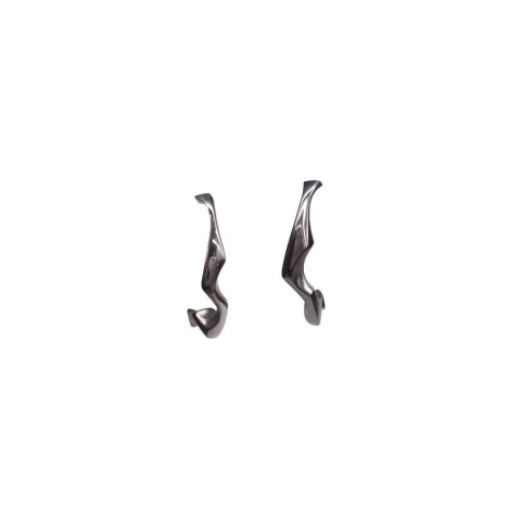 WAVES Semicircle / black silver earrings