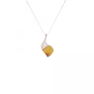 WAVES amber / silver necklace