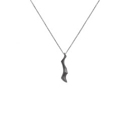 WAVES long / black silver necklace