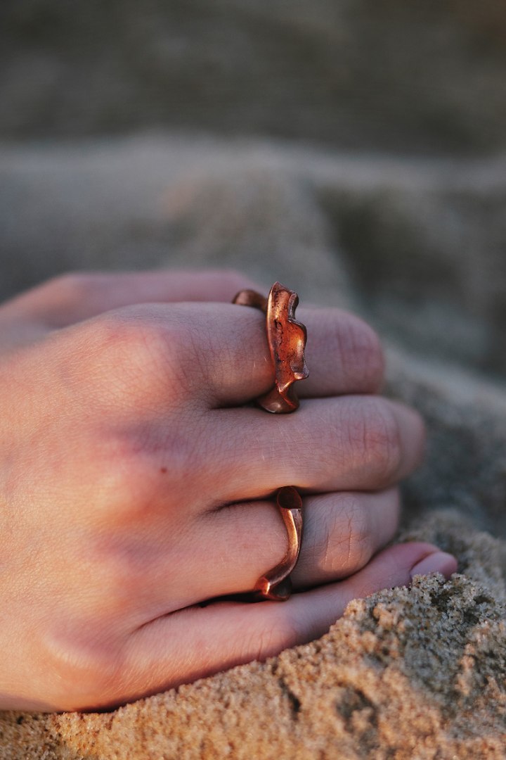 WAVES thick/ copper ring