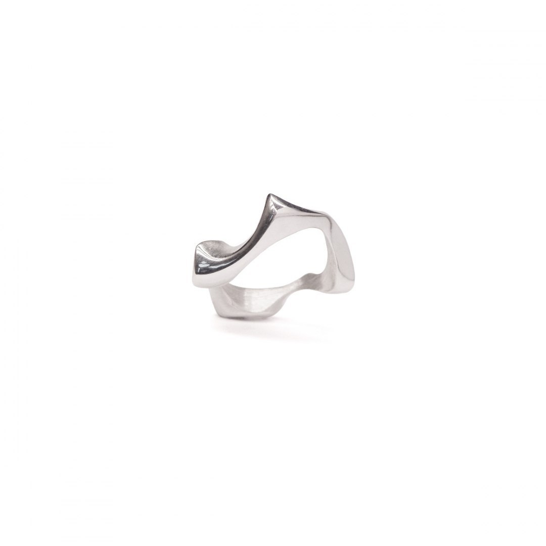 WAVES thick / silver ring