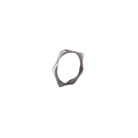 WAVES thin / black silver ring WAVES thin / black silver ring