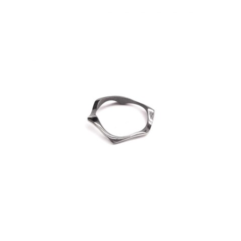 WAVES thin / black silver ring WAVES thin / black silver ring
