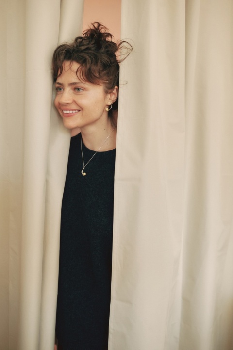 Amber as a Pearl / silver necklace with Amber