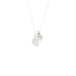 BLOW double / glossy and satin silver necklace