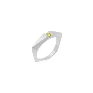 Geommetry GEMstone / SATIN SILVER RING