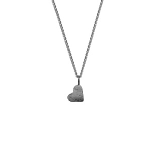 LANE little heart / black silver necklace
