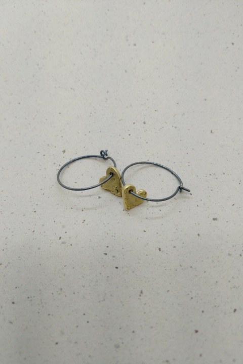 LANE little heart / recycled brass earrings