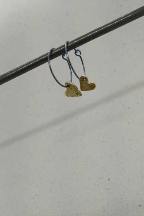 LANE little heart / recycled brass earrings