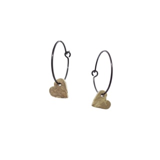 LANE little heart / recycled brass earrings