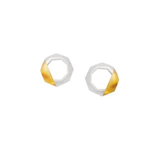 Label Amber - satin silver earrings