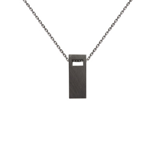 MONOLITH big / black silver necklace