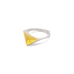ONE AMBER EDGE Classic / SATIN SILVER RING