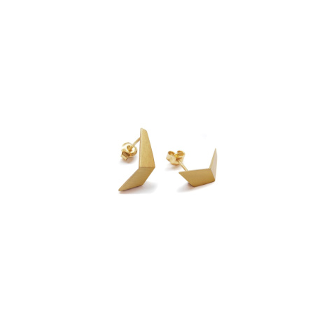 ONE EDGE flexed / satin GOLD earrings