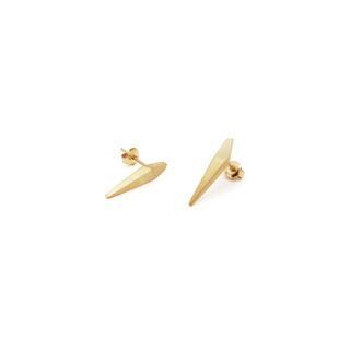 ONE EDGE long / satin GOLD earrings