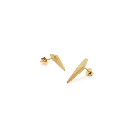 ONE EDGE long / satin GOLD earrings