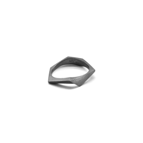 ONE EDGE mini / BLACK SILVER RING