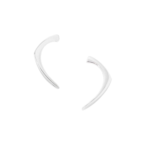 PEARL empty / glossy silver earrings
