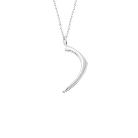 PEARL empty / glossy silver necklace