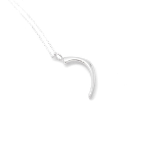 PEARL empty / glossy silver necklace