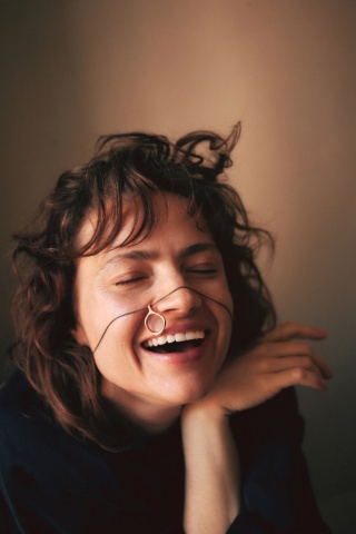 SANDRO empty / brass necklace