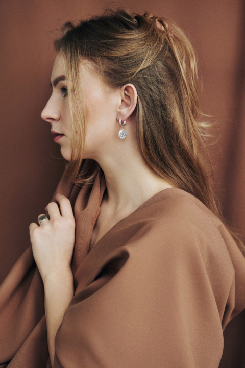 SANDRO / long silver earrings