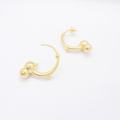 SPHERE semi / gold earrings