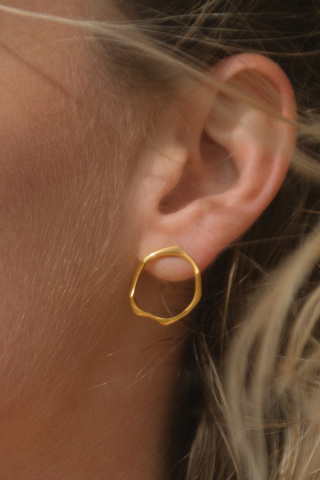 WAVES Circle / goldplated earrings