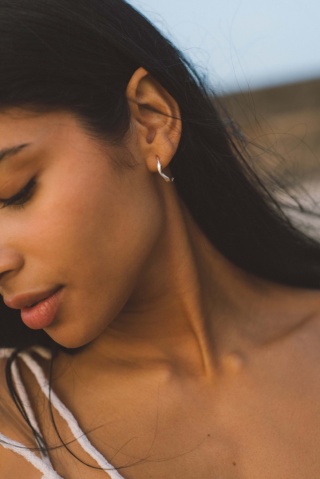 WAVES Semicircle mini / silver earrings