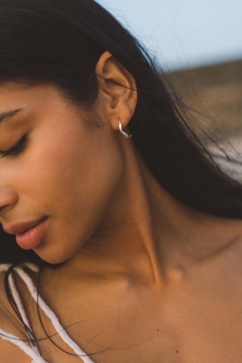 WAVES Semicircle mini / silver earrings