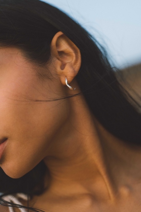 WAVES Semicircle mini / silver earrings