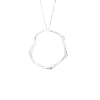 WAVES single BIG Circle / silver necklace