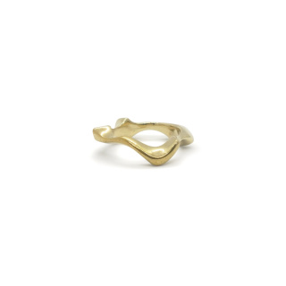 WAVES thick/ glossy brass ring