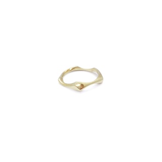 WAVES thin / glossy brass ring