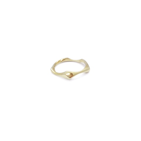 WAVES thin / glossy brass ring